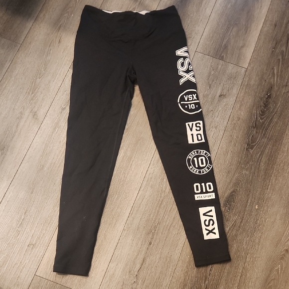 VSX Black Leggings with White Graphics - Picture 1 of 5